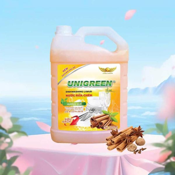 Nước rửa chén Uni Green 3600ml - Hương Quế