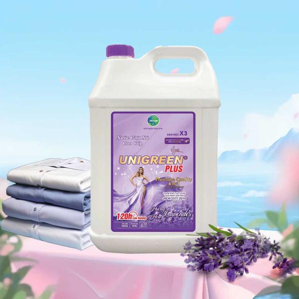Nước giặt xả cao cấp UniGreen PLUS - Hương Lavender (9,6 kg)
